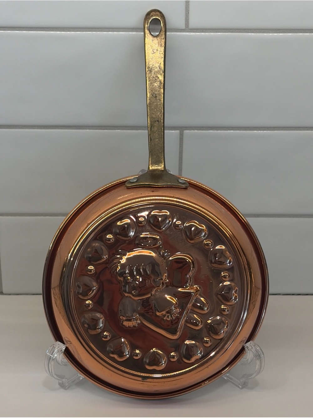 Copper Angel Wall Pan Decorative Mold - Copper Finish